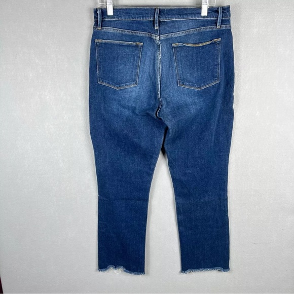 Frame Jeans Womens 32 x 27 Blue Le High Straight V-Cut Hem Dark Wash - Picture 7 of 16